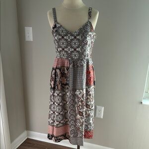 NBW Rachel Zoe Patchwork Sleeveless Midi Sundress